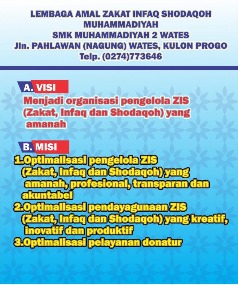 Visi dan Misi SMK Muhammadiyah 2 Wates