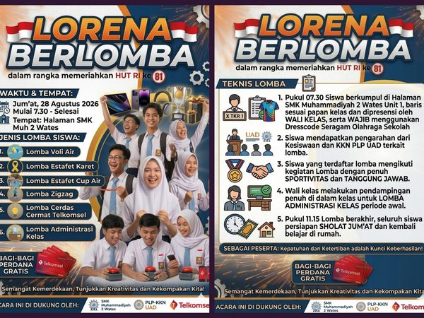 Semarak HUT ke-81 Kemerdekaan RI, SMK Muhammadiyah 2 Wates Gelar Beragam Lomba untuk Siswa